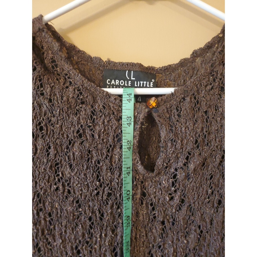 Carole Little Full Brown Croche Dress size 4P - Picture 6 of 6